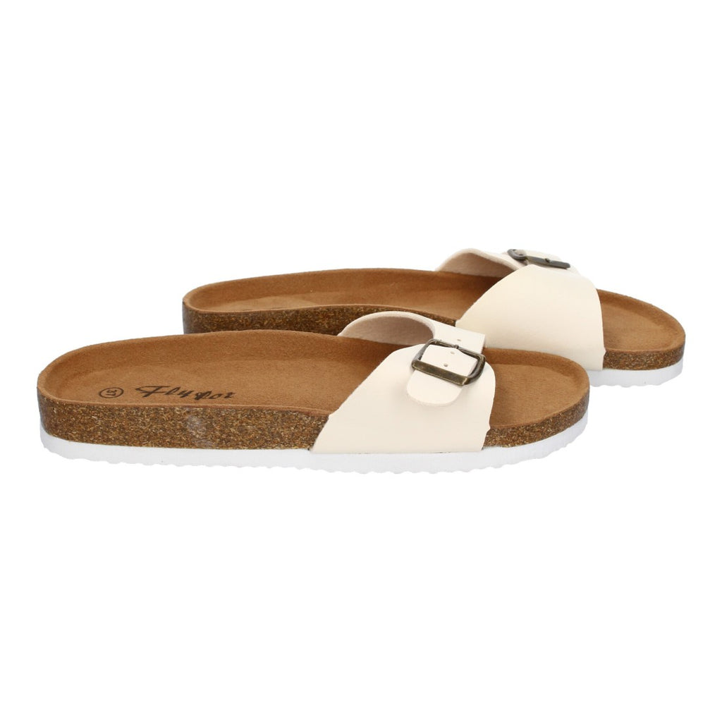 Sandalias Beige Mujer Bio Modernas Hebilla Planta Anatómica Elegantes
