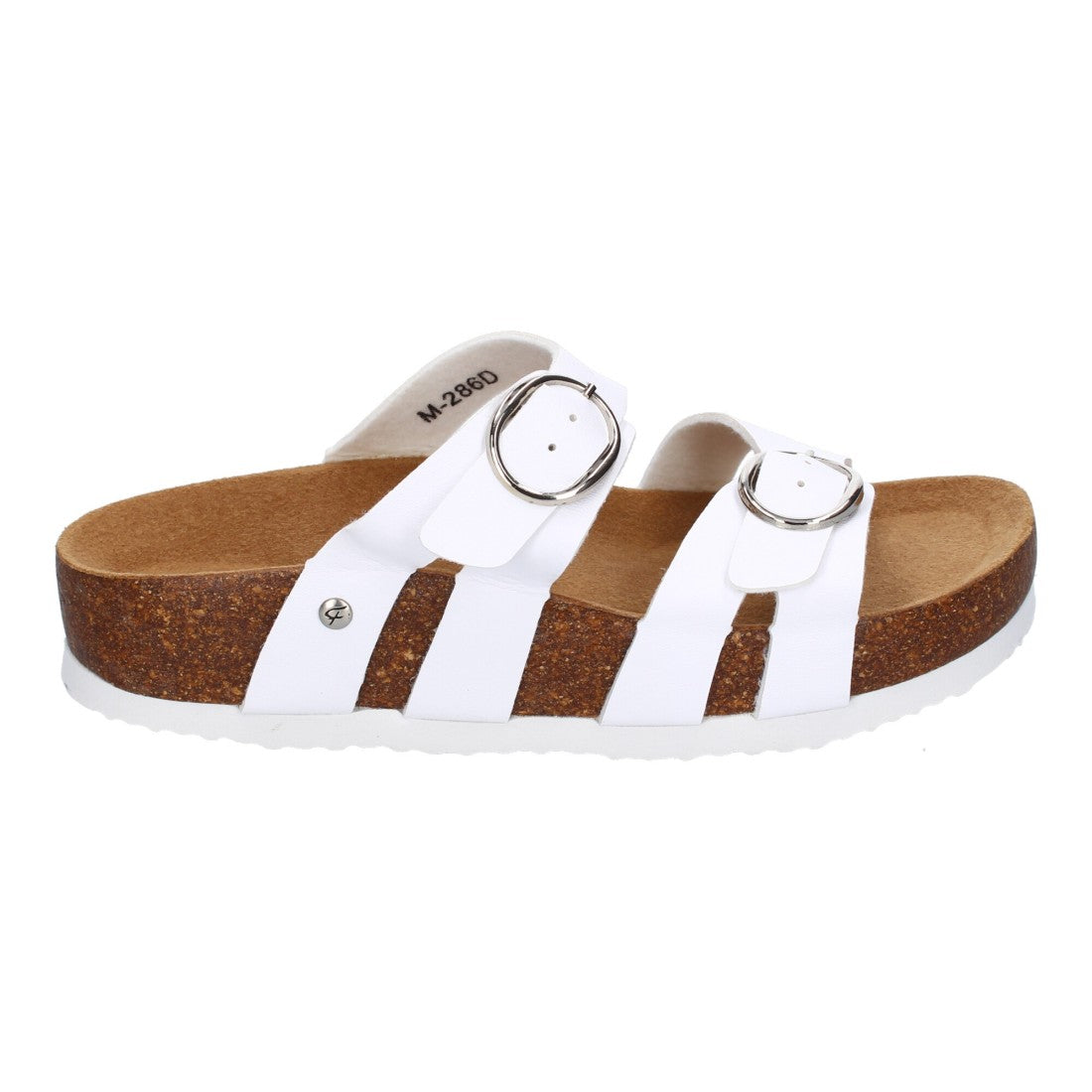 Sandalias Blancas Mujer Planas Doble Hebilla Material Bio Elegantes Cómodas