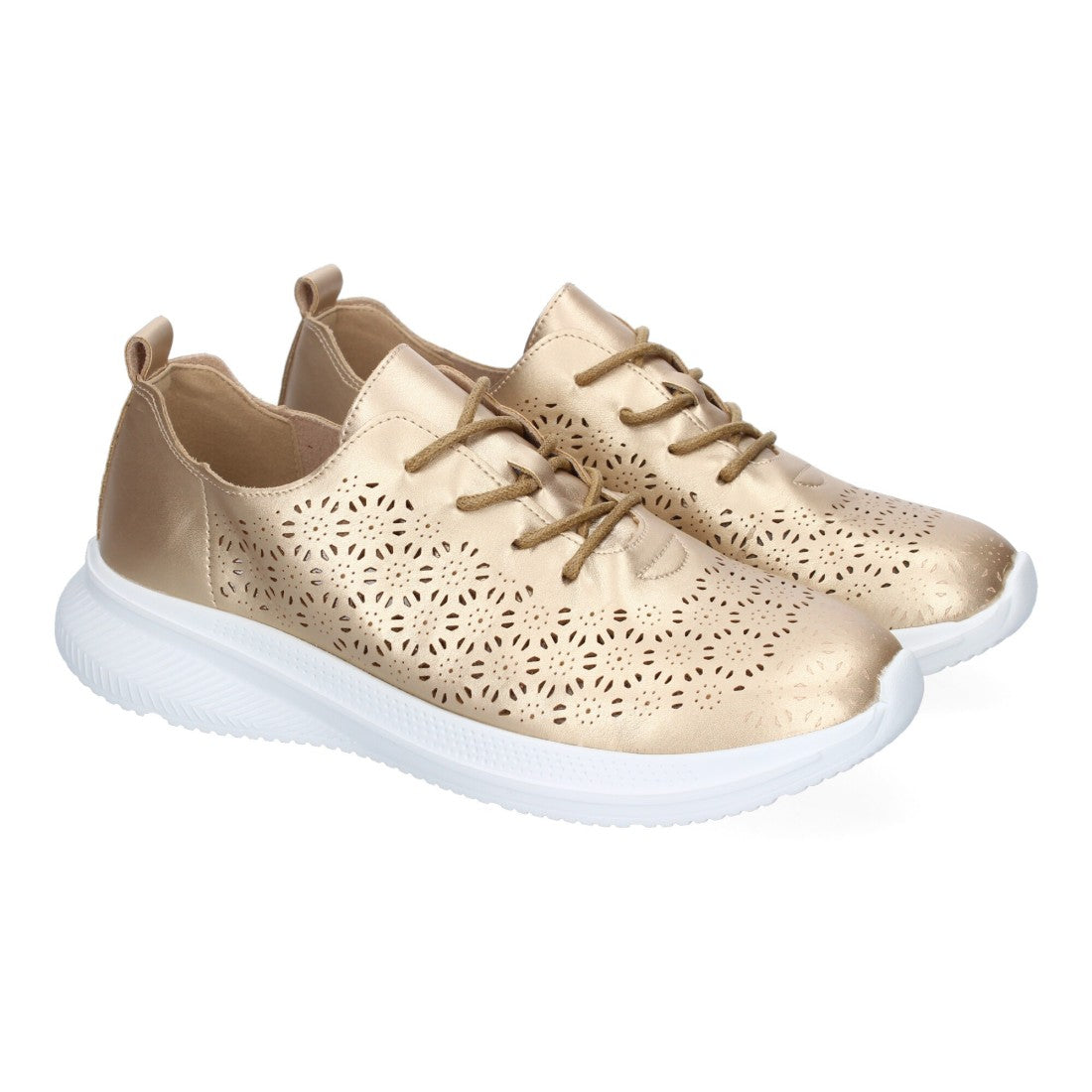 Zapatillas Oro Deportivas - Elegancia Metálica