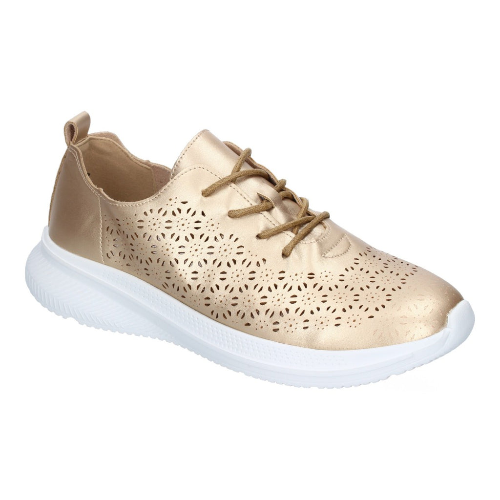 Zapatillas Oro Deportivas - Elegancia Metálica