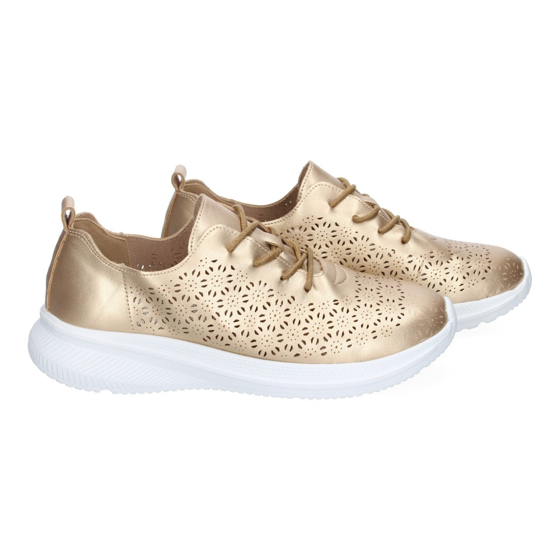 Zapatillas Oro Deportivas - Elegancia Metálica