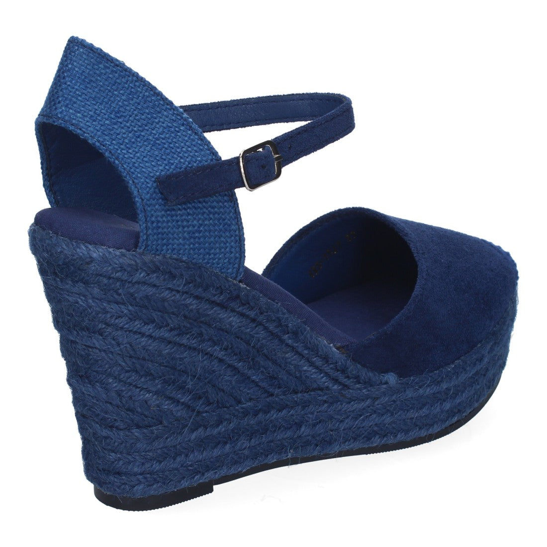 Sandalias Azul Marino Mujer Cuña Yute Tobillo Ajustable Cómodas
