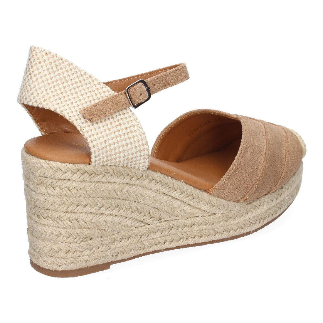 Sandalias Taupe Mujer Cuña Yute Detalles Costura Cómodas