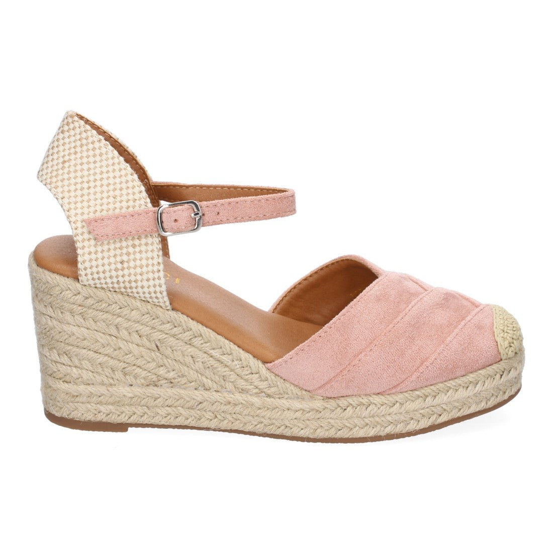 Sandalias Nude Mujer Cuña Yute Detalles Costura Cómodas