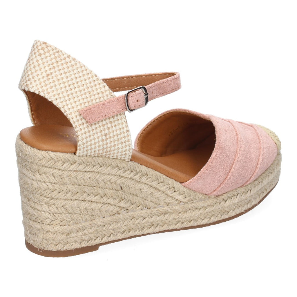Sandalias Nude Mujer Cuña Yute Detalles Costura Cómodas