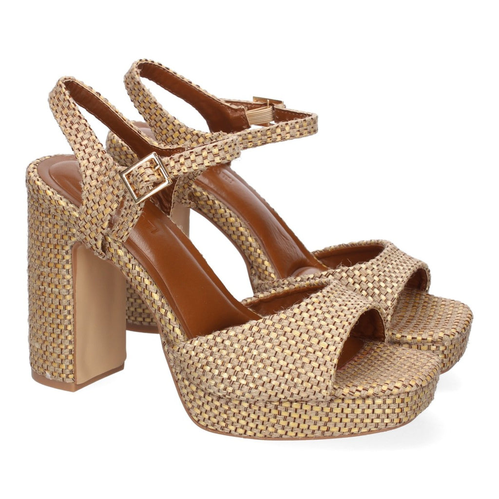 Elegante camel Sandaletten mit Absatz für Partys und Hochzeiten