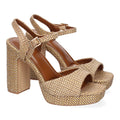 Elegante camel Sandaletten mit Absatz für Partys und Hochzeiten