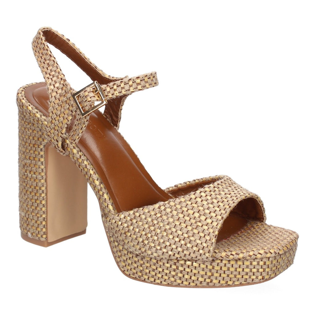 Elegante camel Sandaletten mit Absatz für Partys und Hochzeiten