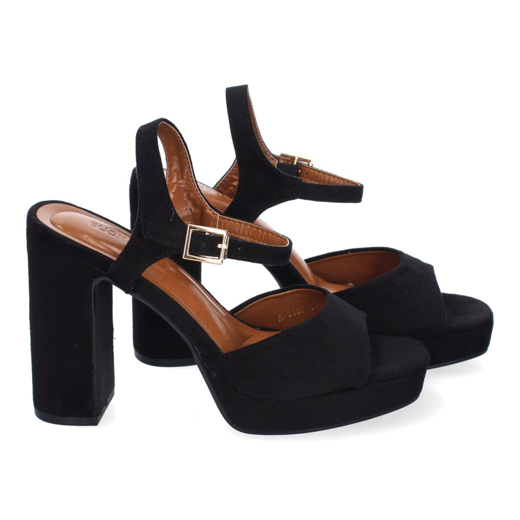 Elegante schwarze Sandaletten mit Absatz für Partys und Hochzeiten