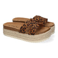 Sandalias Leopardo Mujer Planas Bio Plantilla Anatómica Elegantes Cómodas