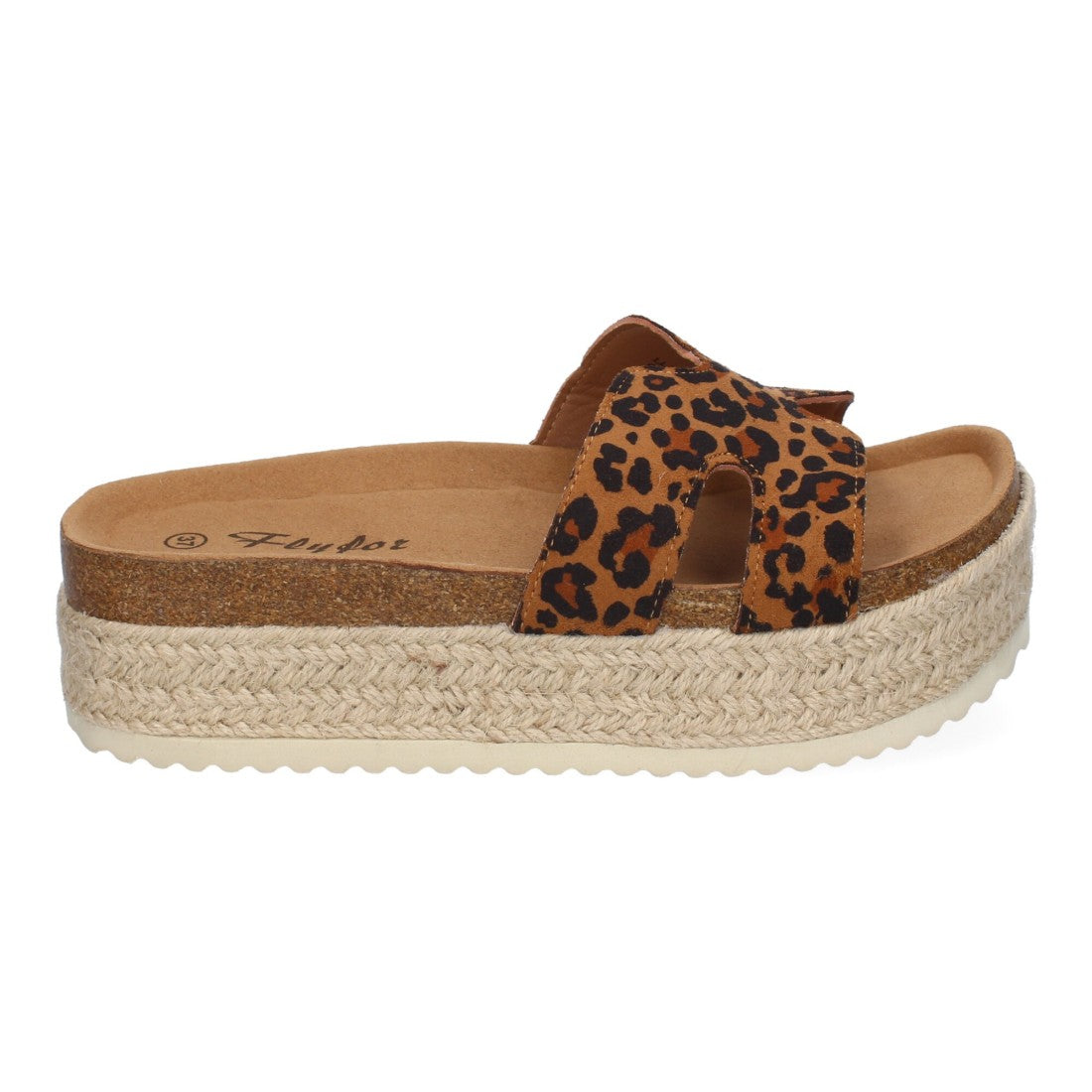 Sandalias Leopardo Mujer Planas Bio Plantilla Anatómica Elegantes Cómodas