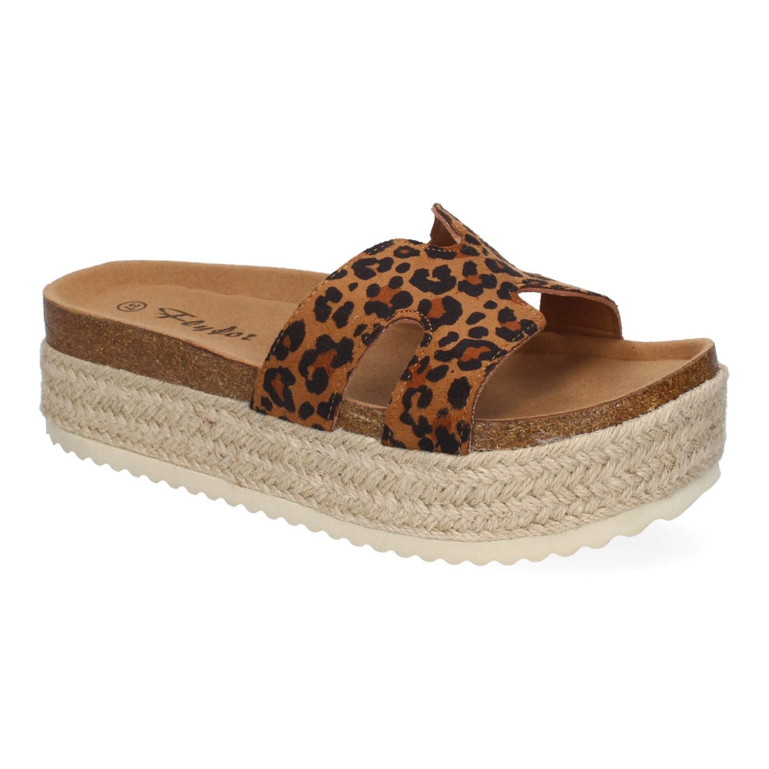 Sandalias Leopardo Mujer Planas Bio Plantilla Anatómica Elegantes Cómodas
