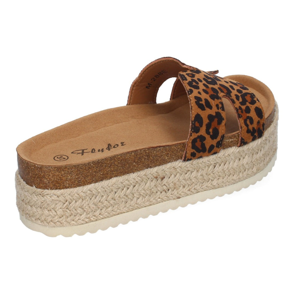 Sandalias Leopardo Mujer Planas Bio Plantilla Anatómica Elegantes Cómodas