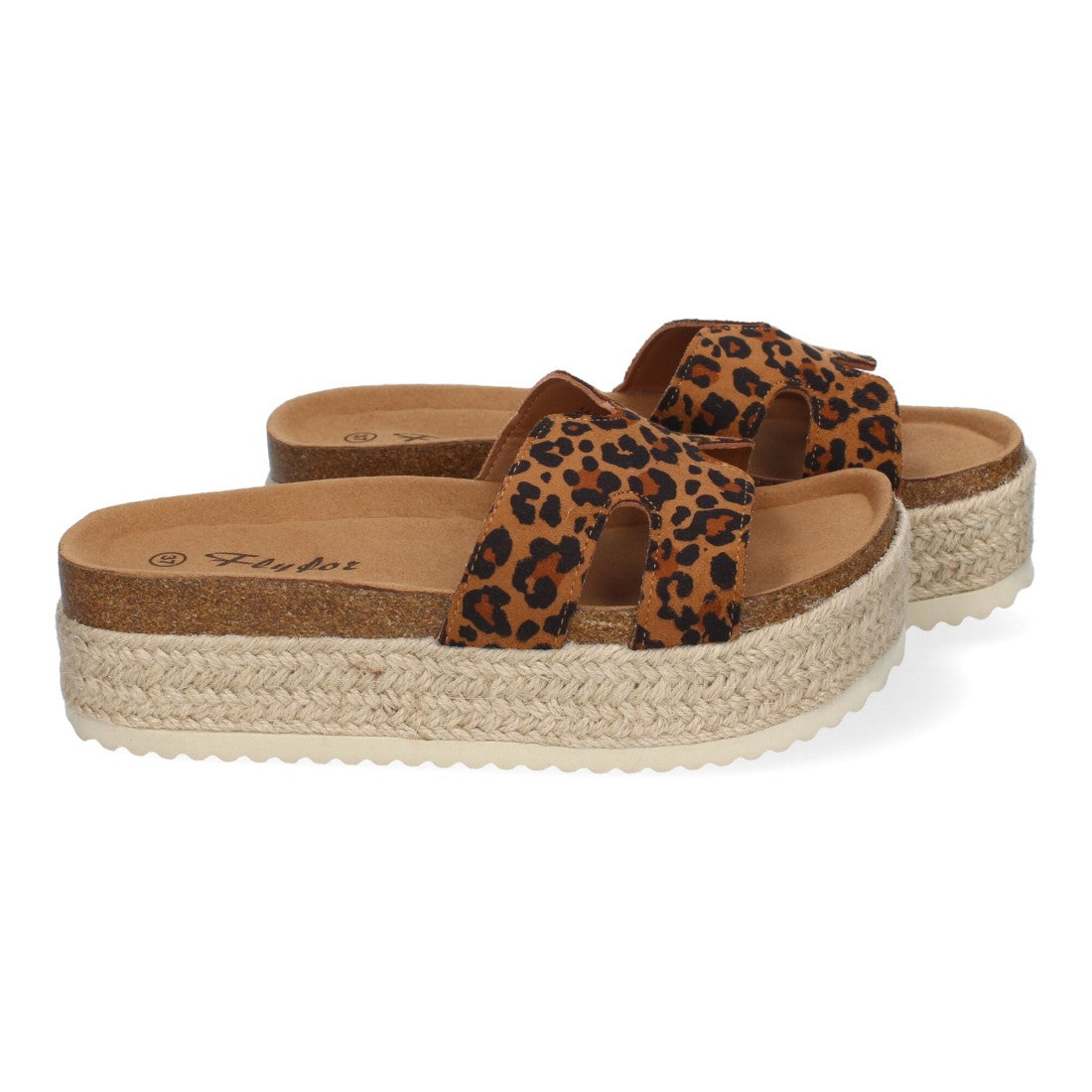 Sandalias Leopardo Mujer Planas Bio Plantilla Anatómica Elegantes Cómodas