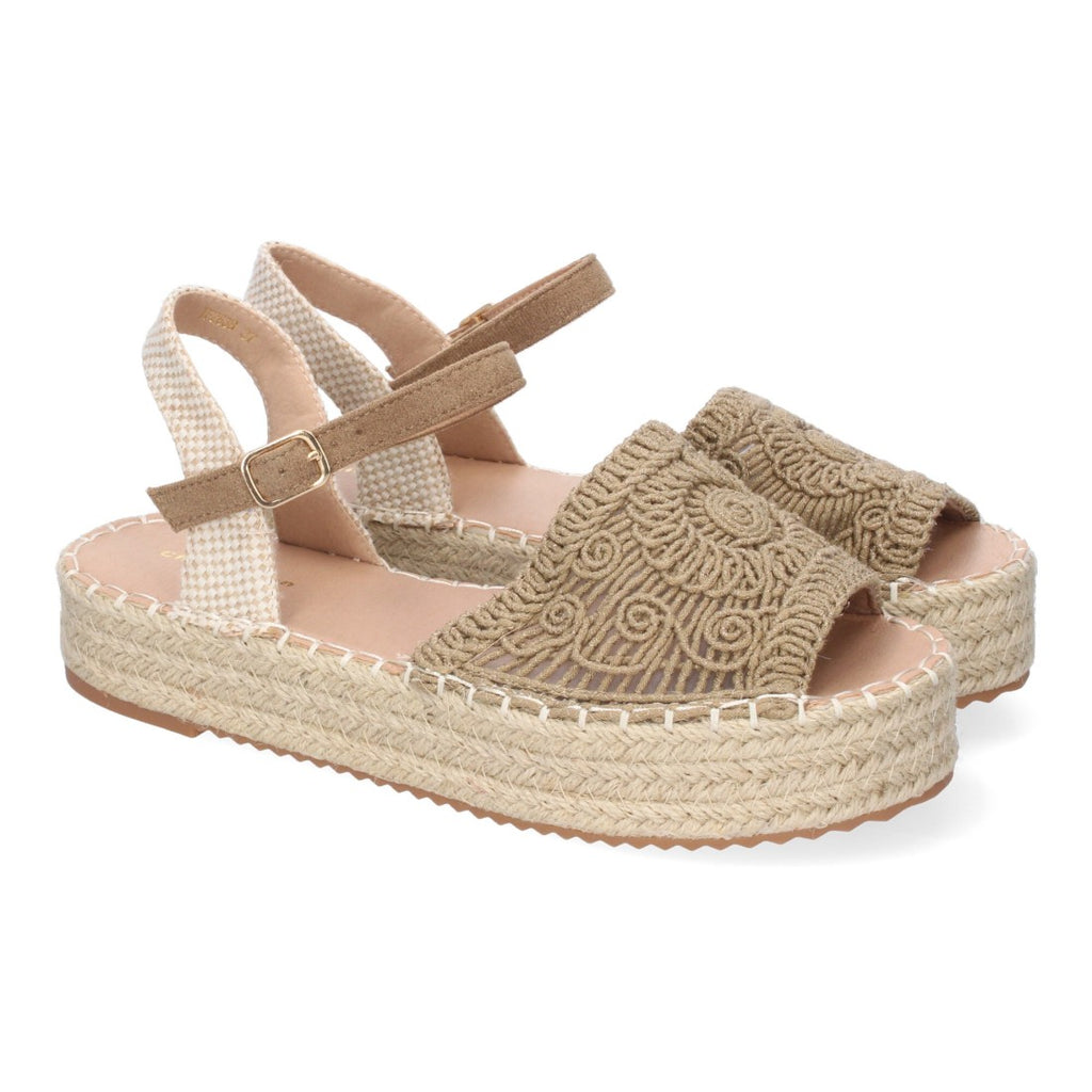 Sandalias Kaki Mujer Plataforma Yute Entrelazadas Elegantes