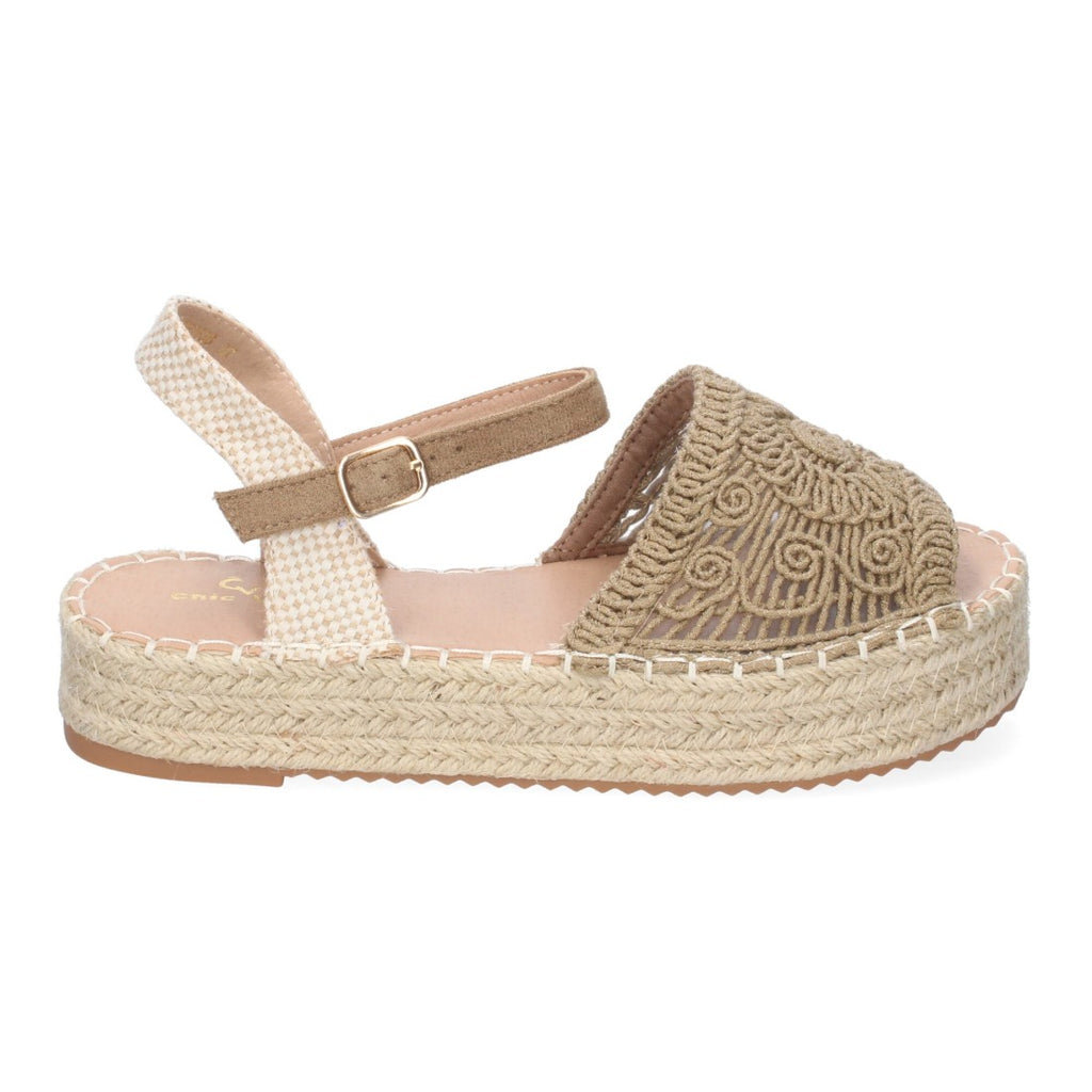 Sandalias Kaki Mujer Plataforma Yute Entrelazadas Elegantes
