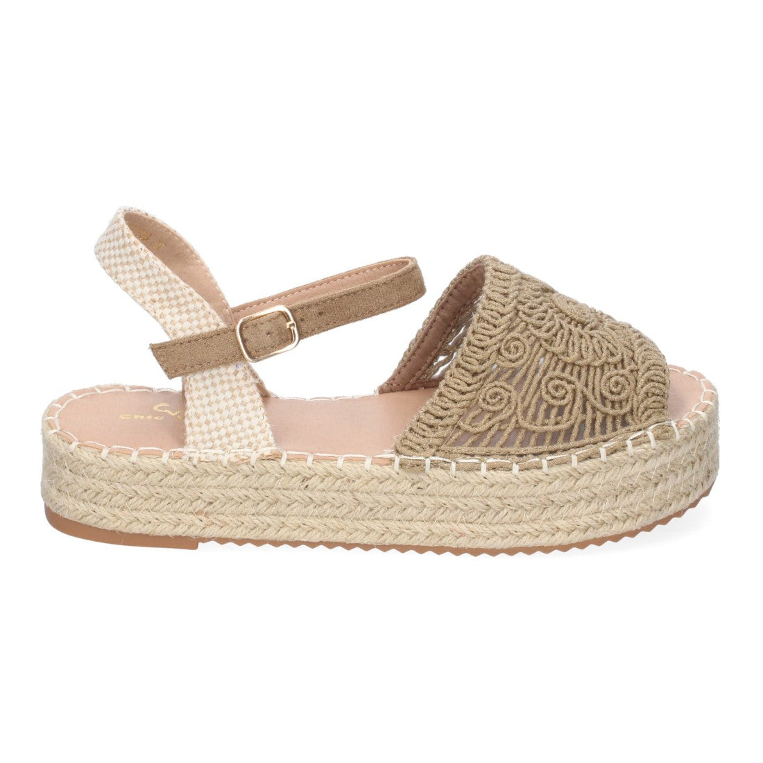 Sandalias Kaki Mujer Plataforma Yute Entrelazadas Elegantes