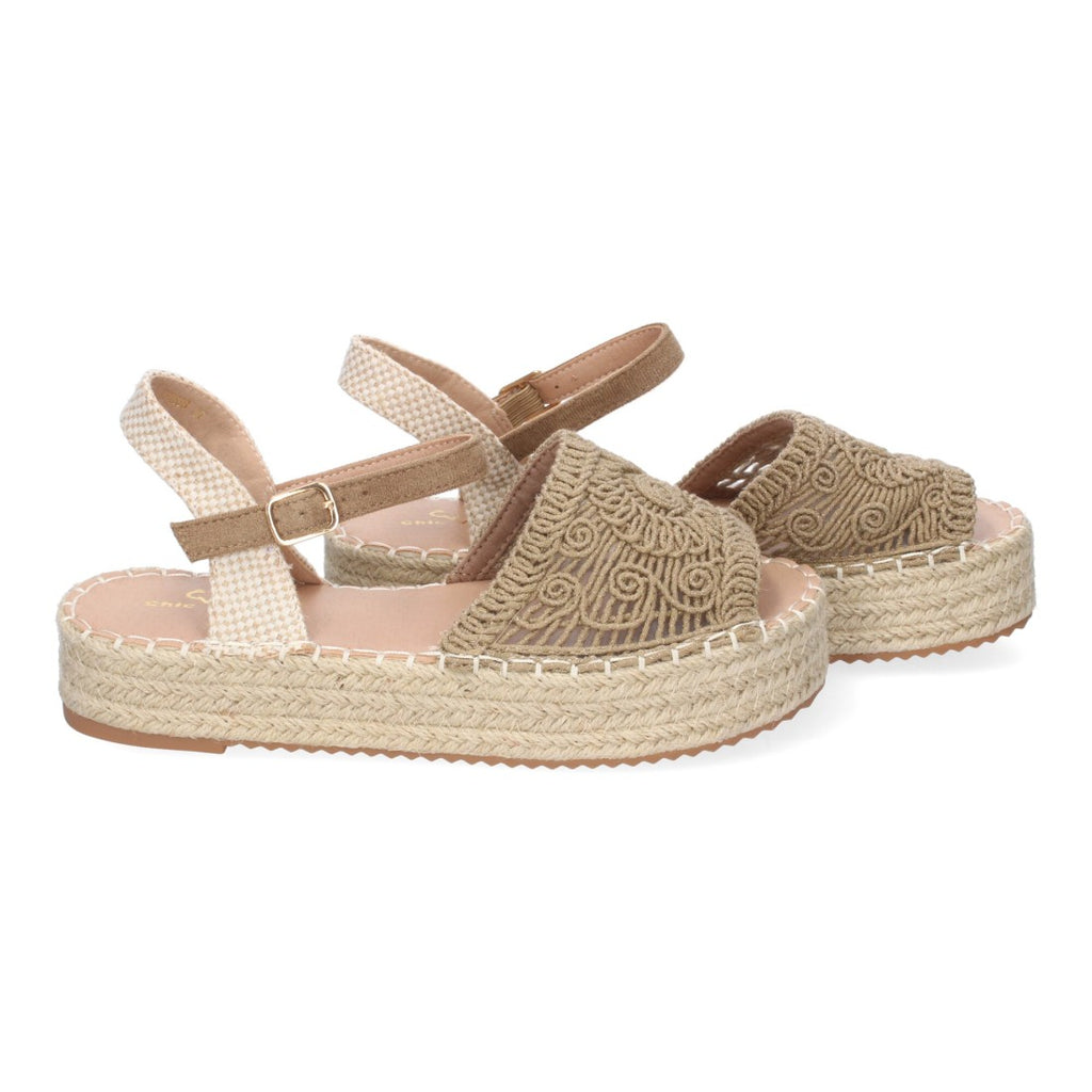 Sandalias Kaki Mujer Plataforma Yute Entrelazadas Elegantes