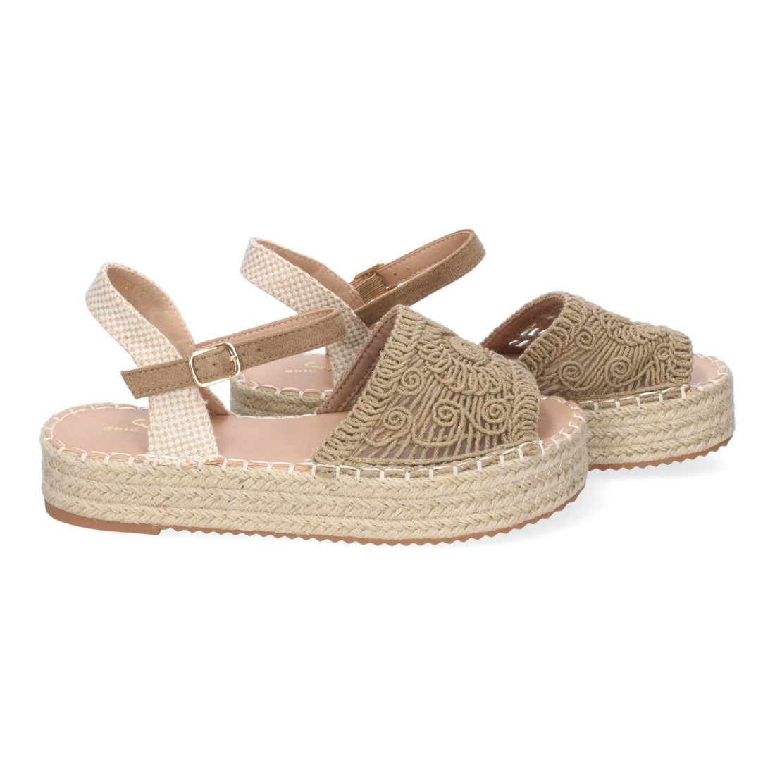 Sandalias Kaki Mujer Plataforma Yute Entrelazadas Elegantes