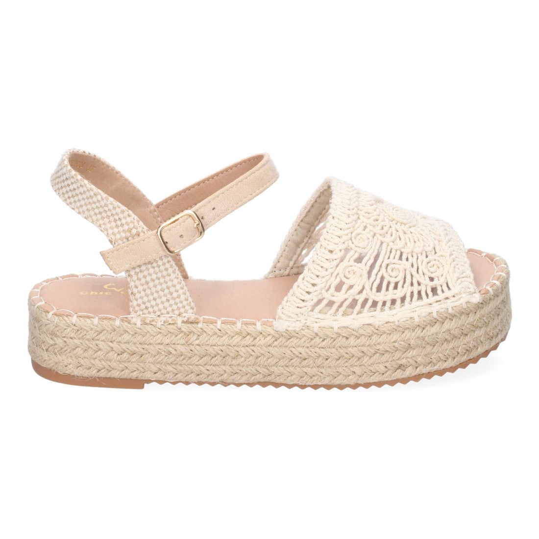 Sandalias Beige Mujer Plataforma Yute Entrelazadas Elegantes