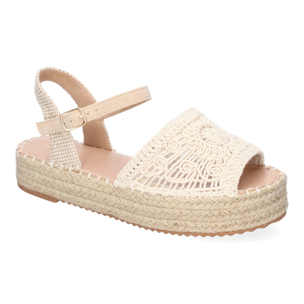 Sandalias Beige Mujer Plataforma Yute Entrelazadas Elegantes