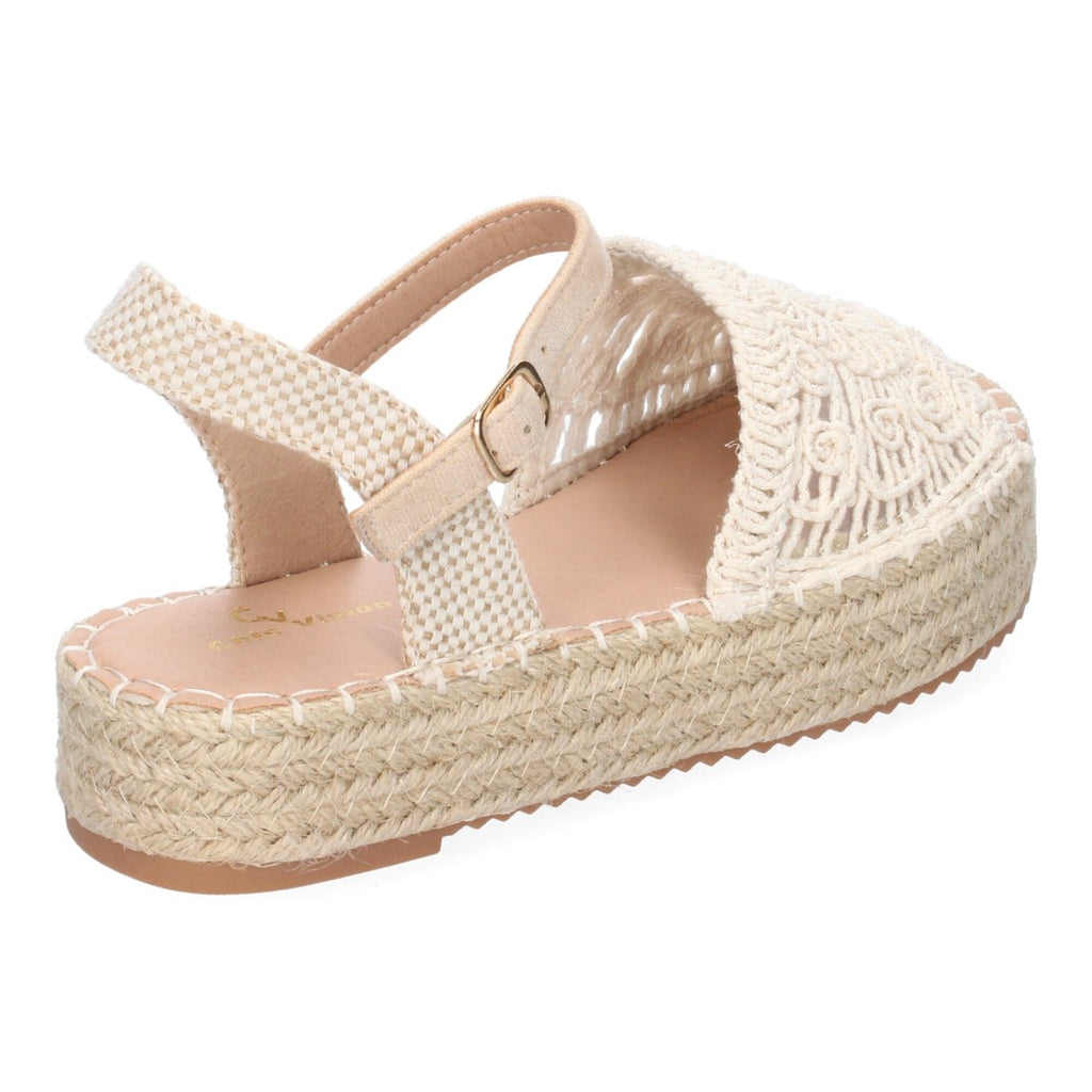 Sandalias Beige Mujer Plataforma Yute Entrelazadas Elegantes