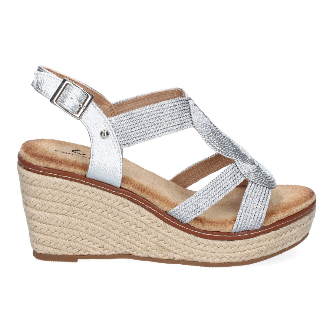 Sandalias Plateadas Mujer Elegantes Fiesta