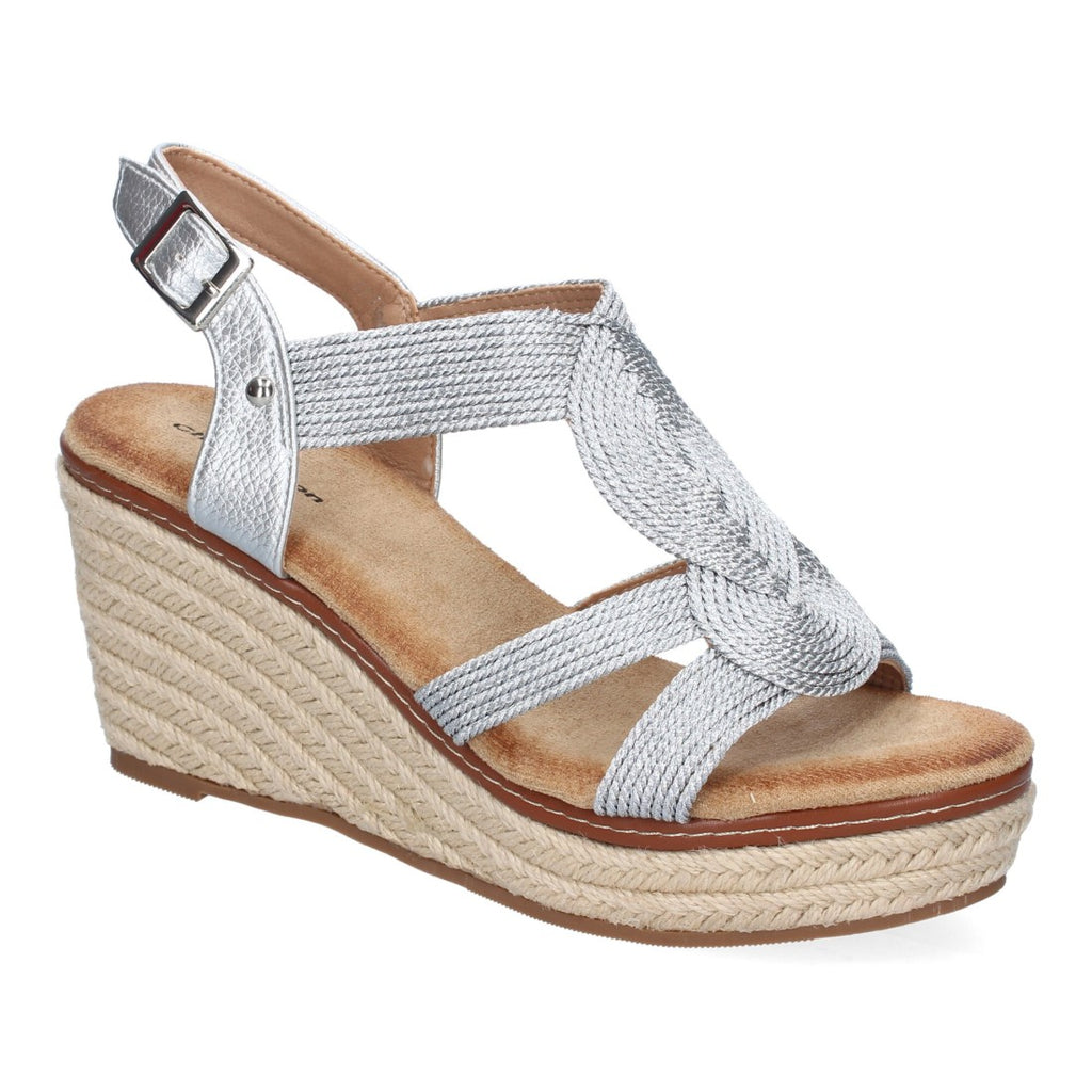 Sandalias Plateadas Mujer Elegantes Fiesta