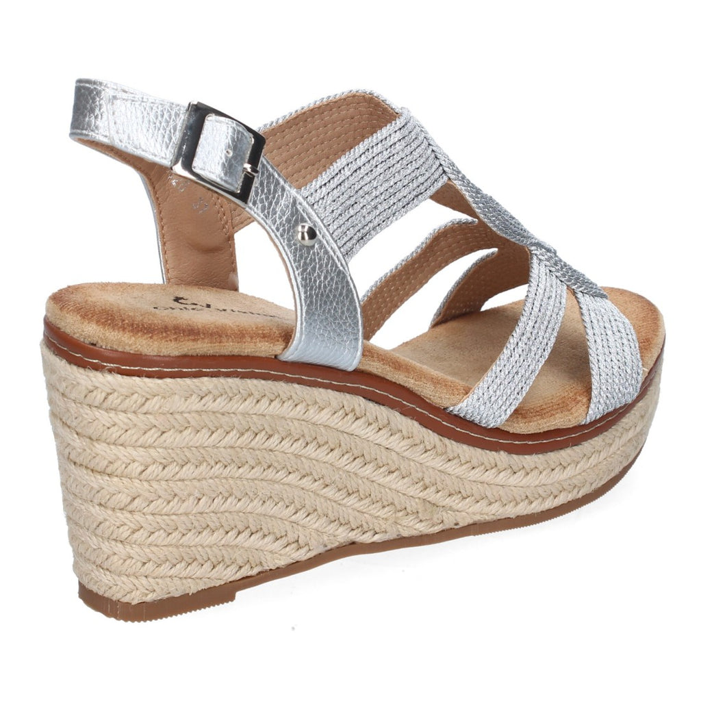 Sandalias Plateadas Mujer Elegantes Fiesta