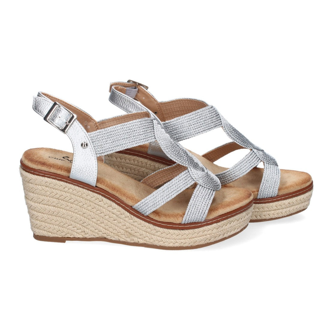 Sandalias Plateadas Mujer Elegantes Fiesta