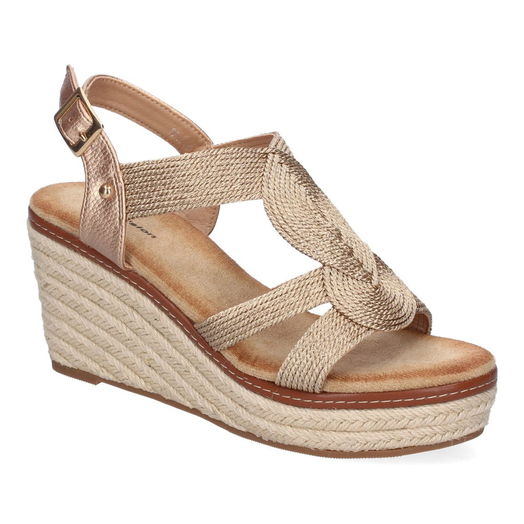 Sandalias Champán Mujer Elegantes Fiesta