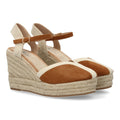 Sandalias Camel Mujer Estilo Valenciana Punta Cerrada Elegantes