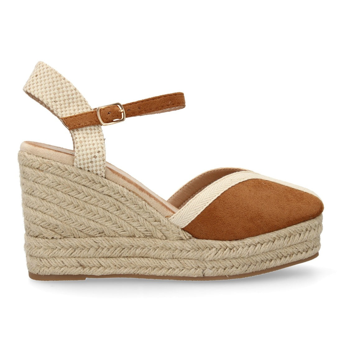 Sandalias Camel Mujer Estilo Valenciana Punta Cerrada Elegantes