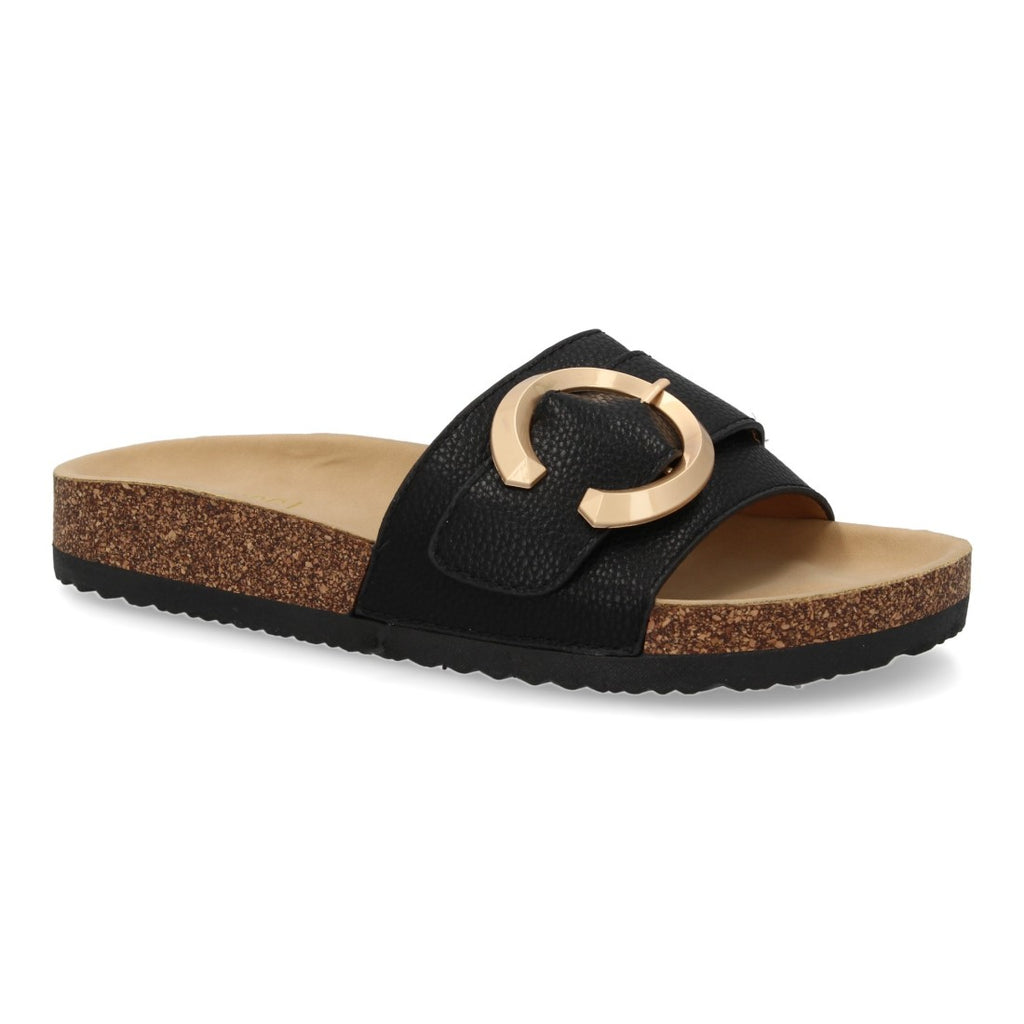 Sandalias Negras Mujer Planas Bio Cómodas Elegantes