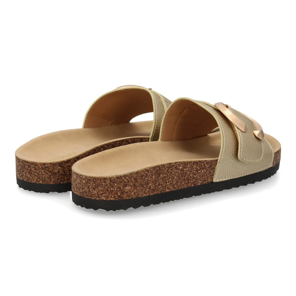 Sandalias Doradas Mujer Planas Bio Cómodas Elegantes