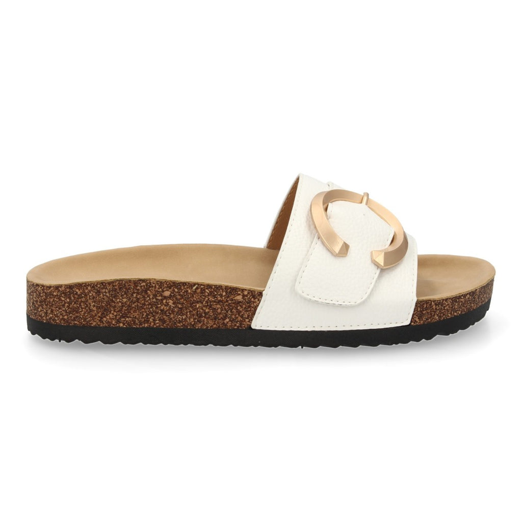 Sandalias Blancas Mujer Planas Bio Cómodas Elegantes