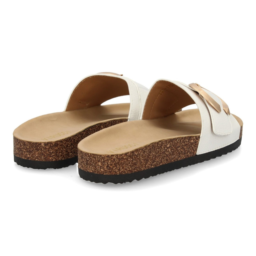 Sandalias Blancas Mujer Planas Bio Cómodas Elegantes