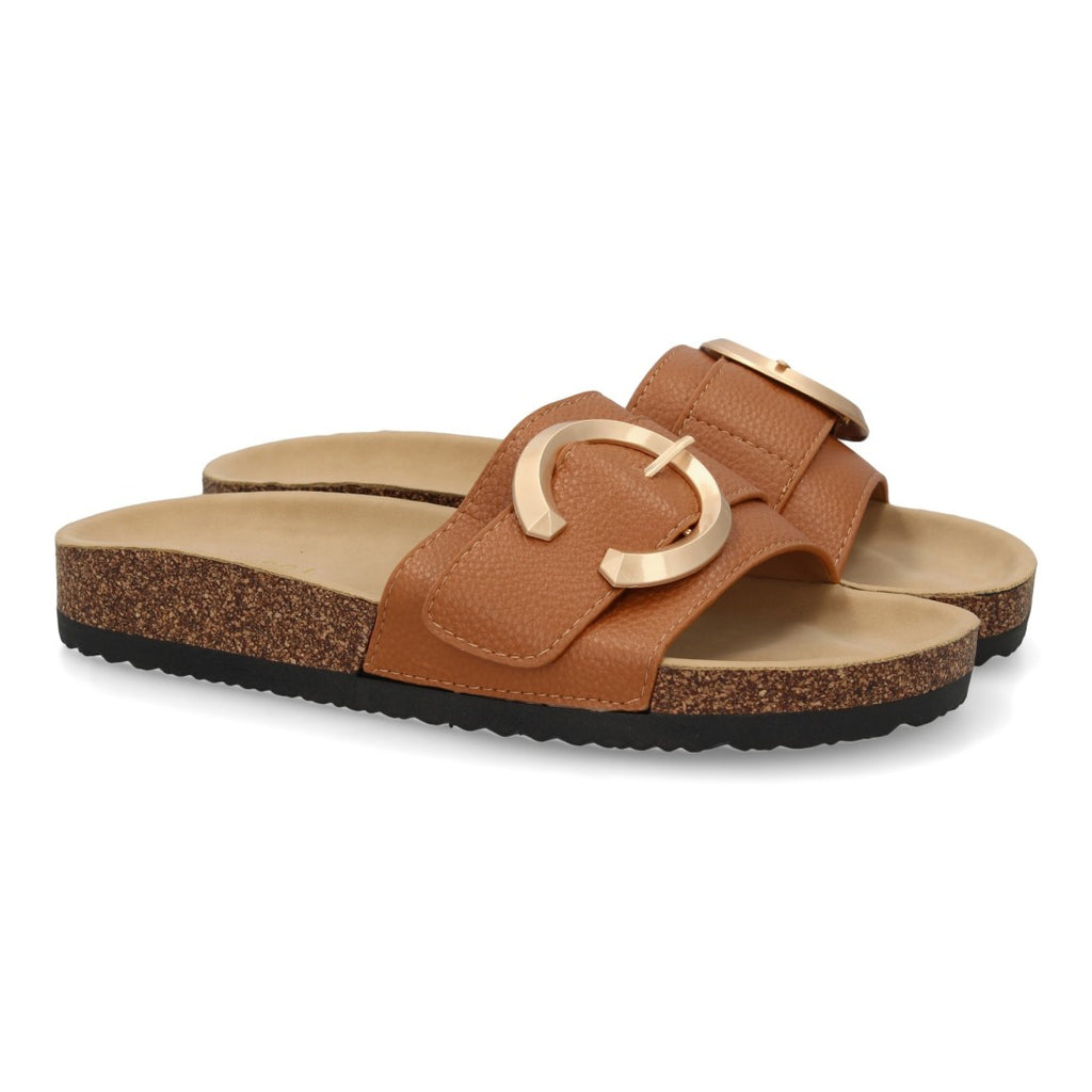 Sandalias Camel Mujer Planas Bio Cómodas Elegantes