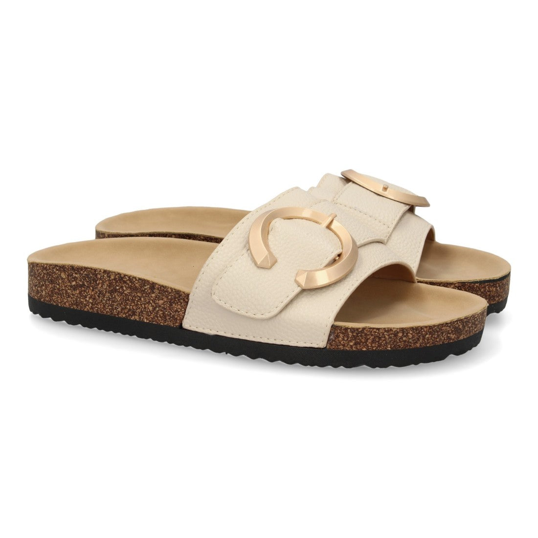 Sandalias Beige Mujer Planas Bio Cómodas Elegantes