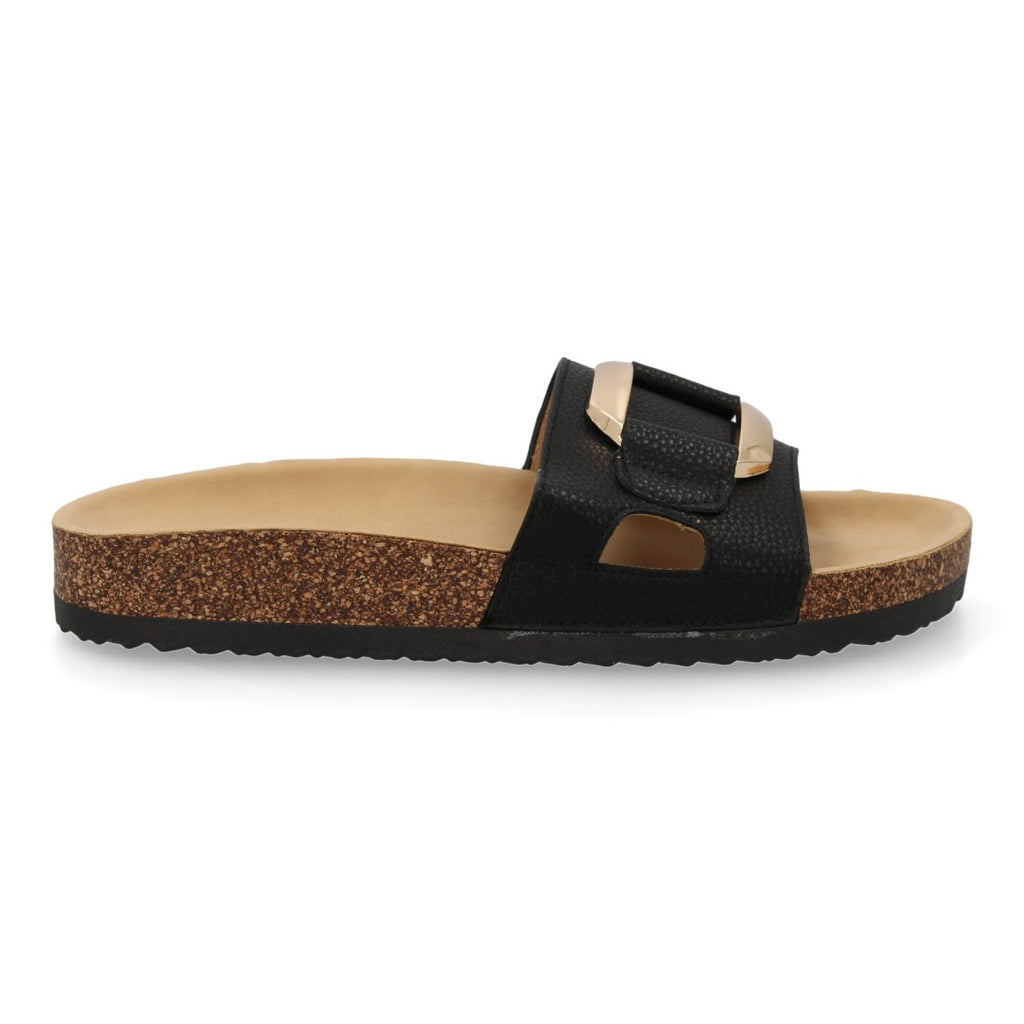Sandalias Negras Mujer Planas Bio Cómodas Elegantes