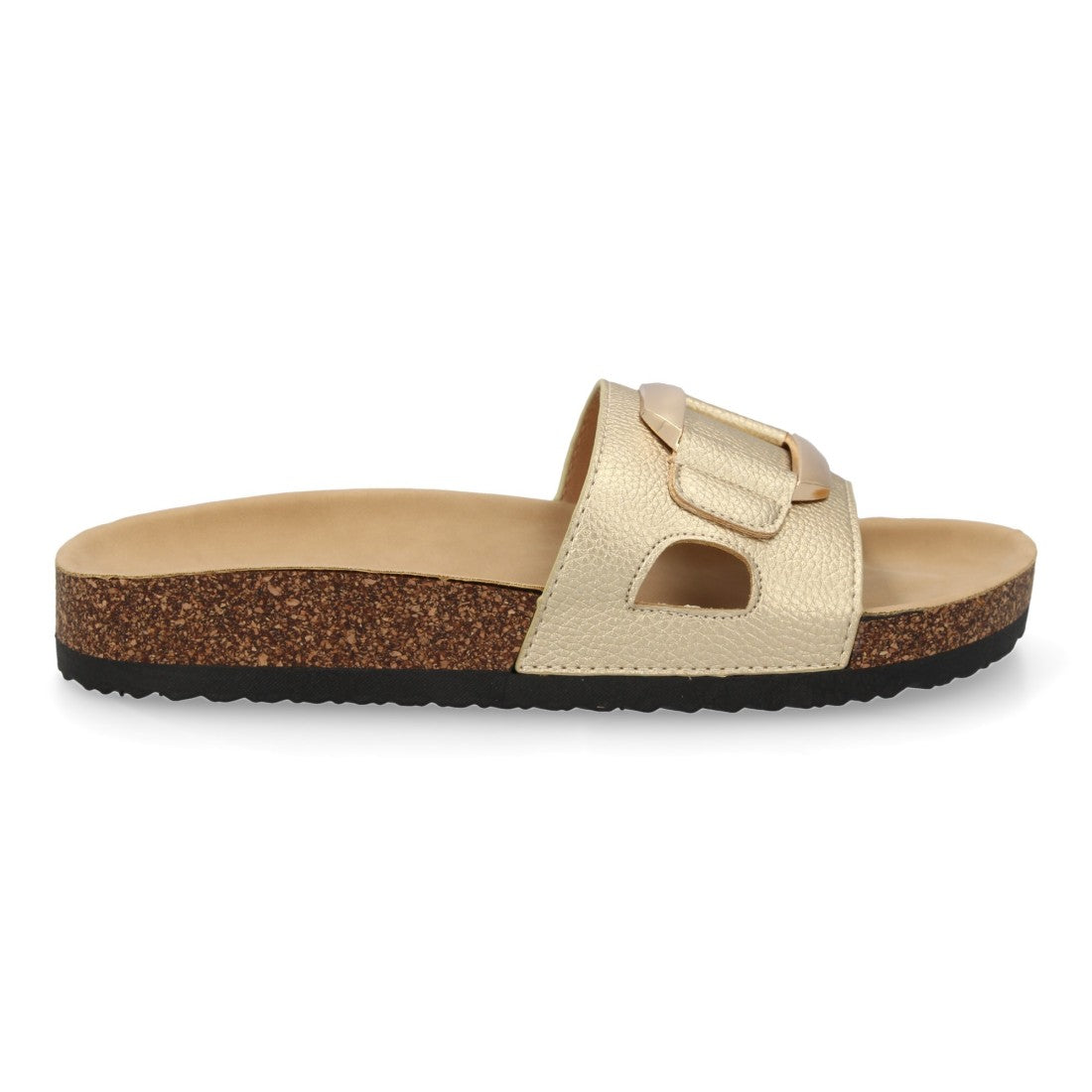 Sandalias Doradas Mujer Planas Bio Cómodas Elegantes