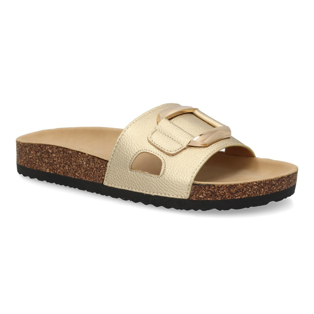 Sandalias Doradas Mujer Planas Bio Cómodas Elegantes