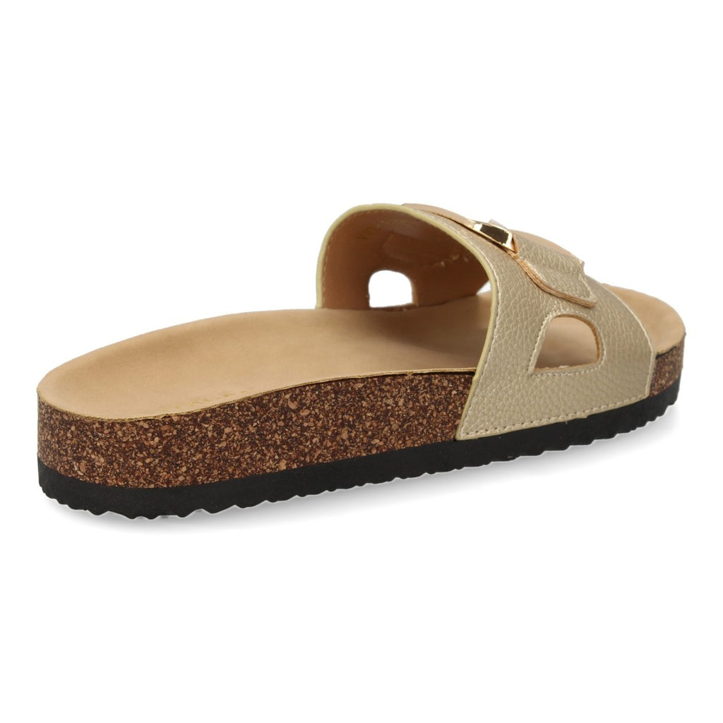 Sandalias Doradas Mujer Planas Bio Cómodas Elegantes