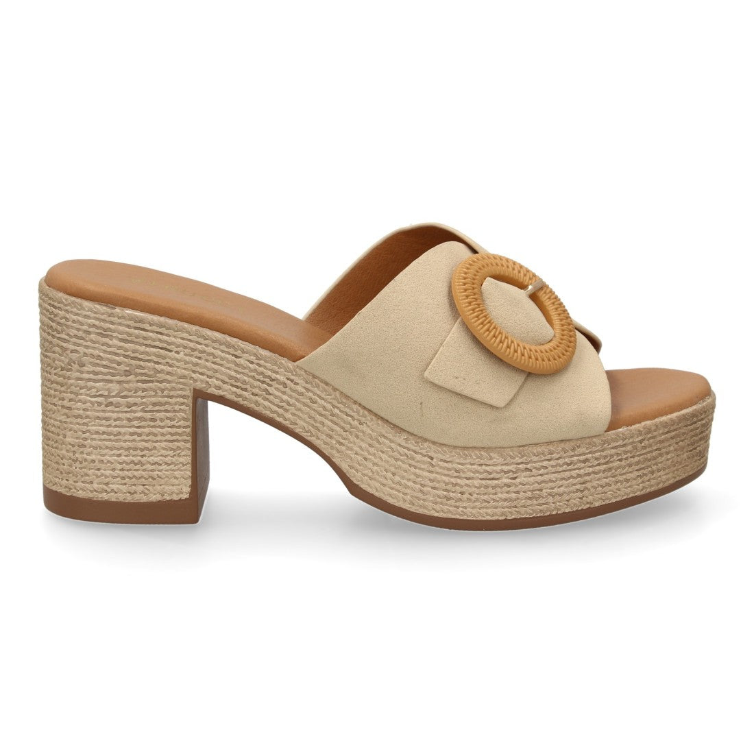 Zuecos Beige Mujer Tacón Cómodos Elegantes
