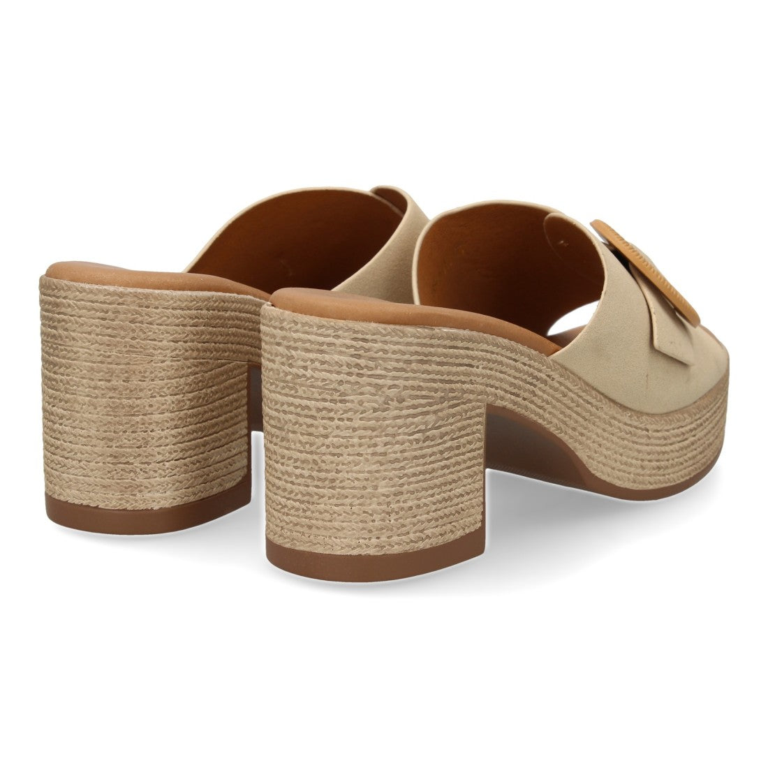 Zuecos Beige Mujer Tacón Cómodos Elegantes