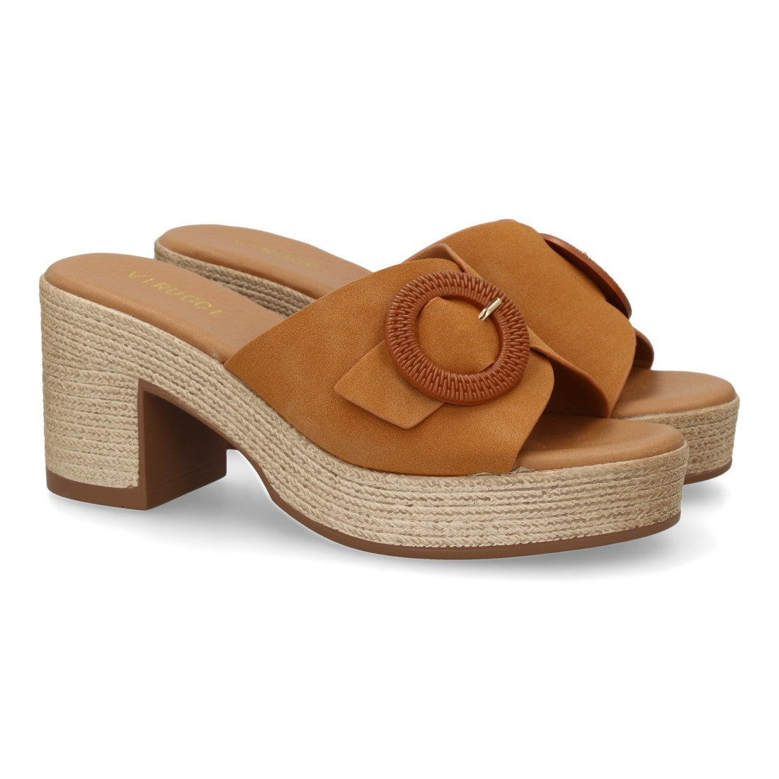 Zuecos Camel Mujer Tacón Cómodos Elegantes