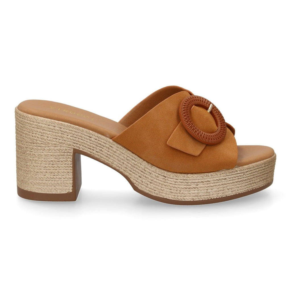 Zuecos Camel Mujer Tacón Cómodos Elegantes