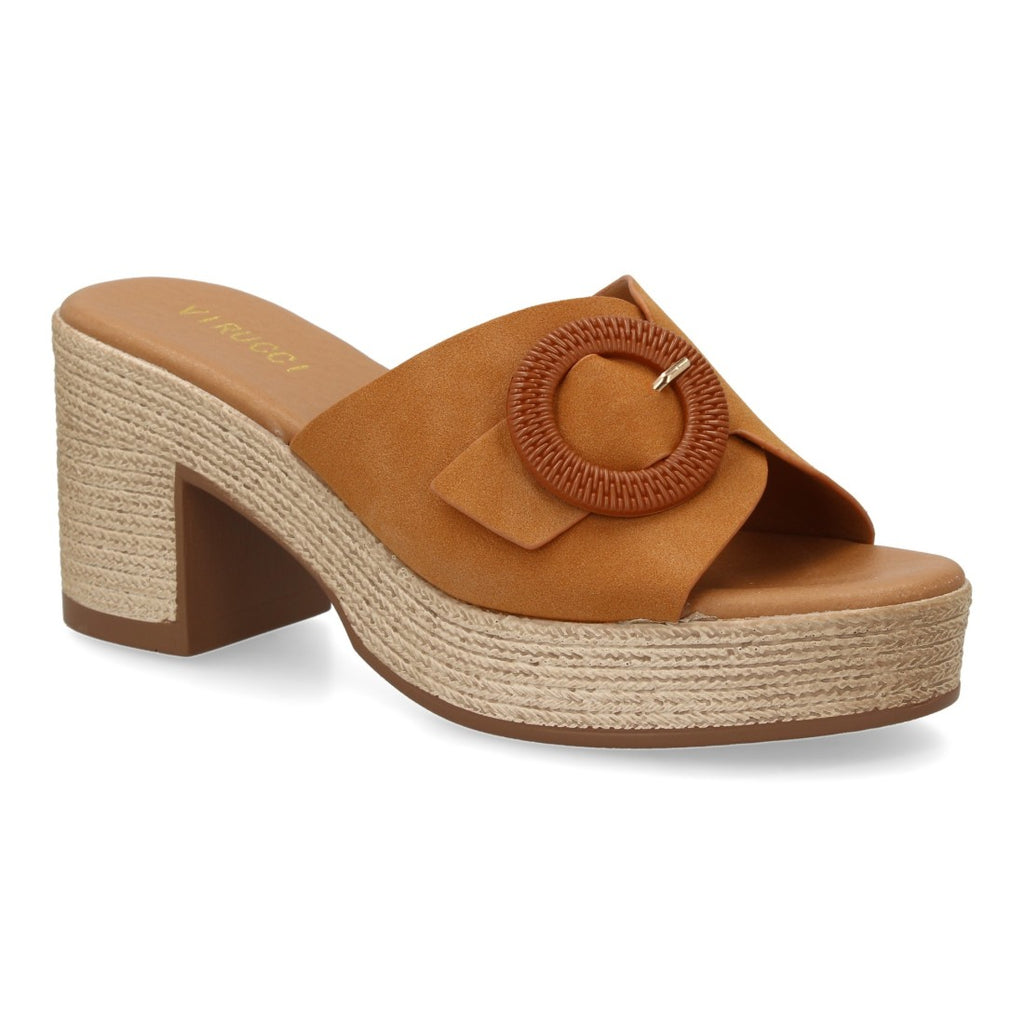 Zuecos Camel Mujer Tacón Cómodos Elegantes