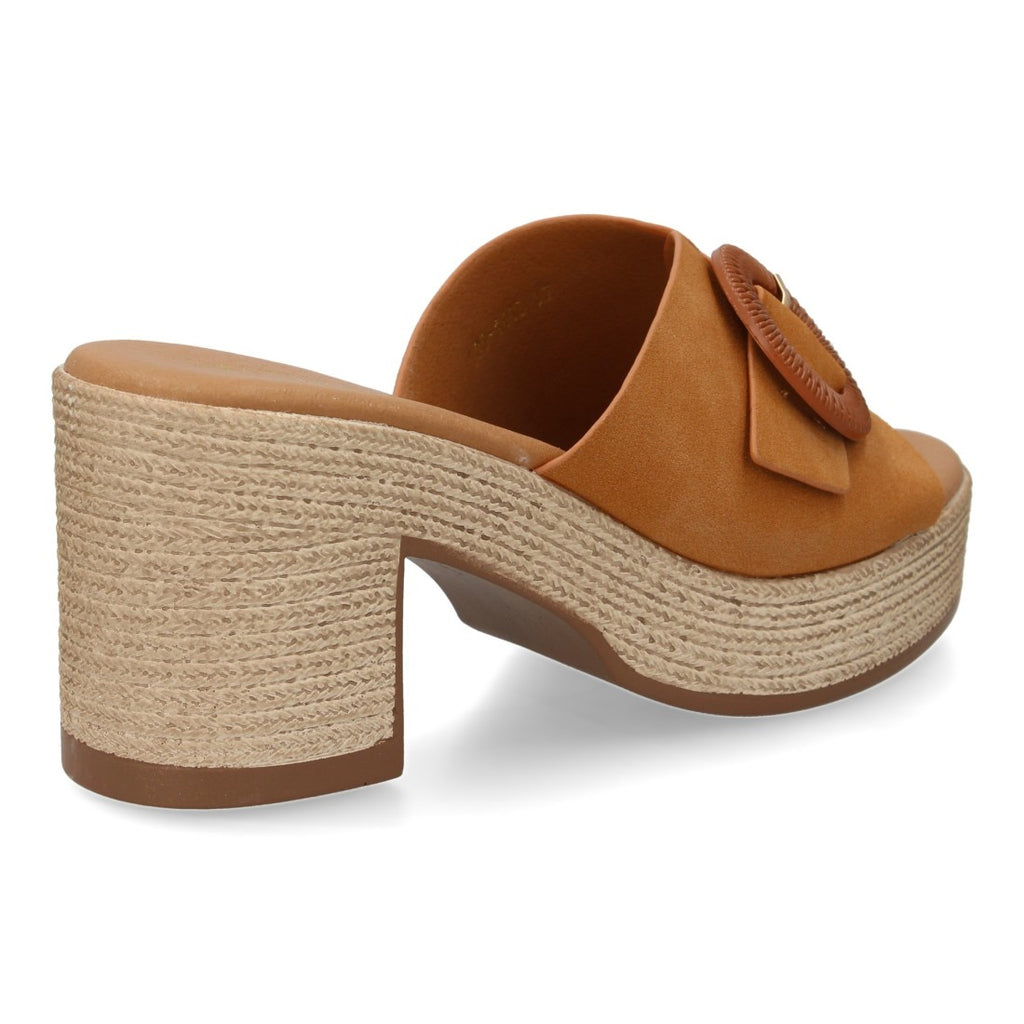 Zuecos Camel Mujer Tacón Cómodos Elegantes