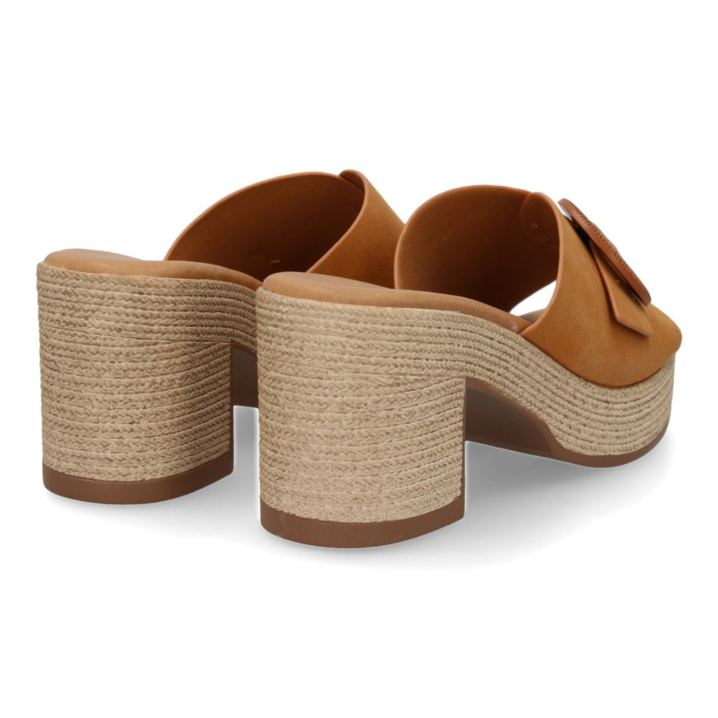 Zuecos Camel Mujer Tacón Cómodos Elegantes